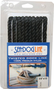 SEA-DOG LINE 301110010BK-1 TWISTED NYLON DL 3/8 X10' BLK